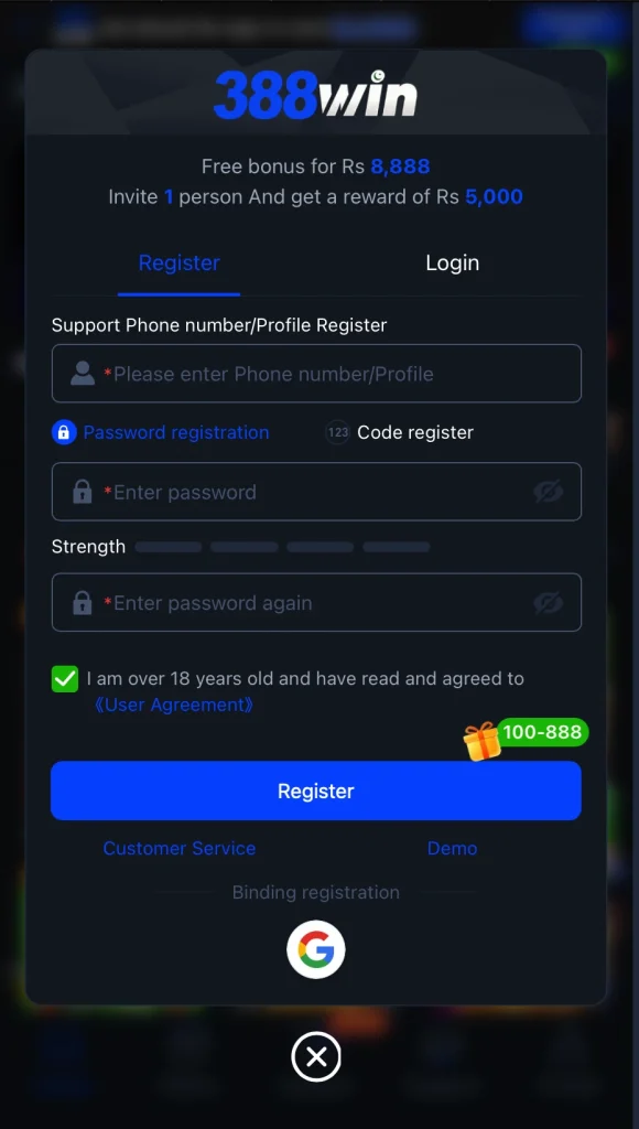 388WIN GAME sIGNUP